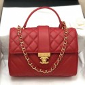 Chanel Quilted and Chevron Calfskin Flap Bag with Top Handle AS0804 Red 2019 Collection AQ03887