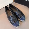 Chanel Quilted Calfskin Flat Espadrilles G29762 Black/Navy Blue 2020 Collection AQ03429