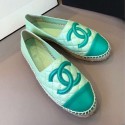 Chanel Quilted Calfskin Flat Espadrilles G29762 Green 2020 Collection AQ03084