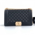 Chanel Quilted Calfskin Medium Boy Flap Bag A67086 Black 2019 Collection AQ03038