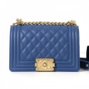 Chanel Quilted Calfskin Small Boy Flap Bag A67085 Blue 2019 Collection AQ03681