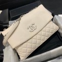 Chanel Quilted Calfskin Triple Flap Bag A8095# White 2020 Collection AQ02841