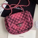 Chanel Quilted Denim Small Flap Bag Pink 2020 Collection AQ03501