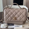 Chanel Quilted Grained Calfskin Mini Messenger Flap Top Handle Bag A93067 Grey 2019 Collection AQ03988