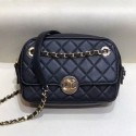 Chanel Quilted Grained Calfskin Round CC Metal Camera Bag AS6066 Black 2019 Collection AQ03240
