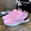 Chanel Quilted Knit Fabric Sneakers G35549 Light Pink 2020 Collection AQ04123