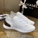 Chanel Quilted Knit Fabric Sneakers G35549 White 2020 Collection AQ01350