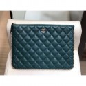 Chanel Quilted Lambskin Chain Trim Pouch AP0638 Green 2019 Collection AQ03752