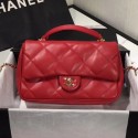 Chanel Quilted Lambskin Classic Medium Flap Bag with Top Handle AS1115 Red 2019 Collection AQ01687