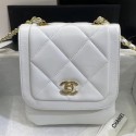 Chanel Quilted Lambskin Vertical Flap Bag AS1895 White 2020 Collection AQ01245