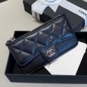 Chanel Quilted Lambskin Zipped Classic Card Holder AP0767 Black/Silver 2019 Collection AQ01387
