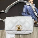 Chanel Quilted Leather 19 Belt Bag/Waist Bag White 2019 Collection AQ03595