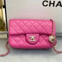 Chanel Quilted Leather Flap Bag with Crystal Ball AS1787 Pink 2020 Collection AQ02521