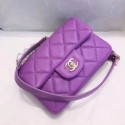 Chanel Quilted Leather Flap Waist Bag with Pearl Strap AP1122 Purple 2020 Collection AQ02686