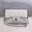 Chanel Quilted Leather Flap Waist Bag with Pearl Strap AP1122 White 2020 Collection AQ02311