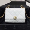 Chanel Quilted Leather Pearl Trim Small Flap Bag AS1170 White 2019 Collection AQ02726