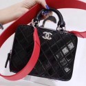 Chanel Quilted Patent Leather Vanity Case Bag Black 2020 Collection AQ02348