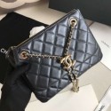 Chanel Quilted Shiny Lambskin Double Clutch with Chain AP1073 Black 2019 Collection AQ02330