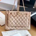 Chanel Quilted Shiny Lambskin Double Clutch with Chain AP1073 Nude 2019 Collection AQ03147