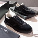 Chanel Quilted Suede Low-top Sneakers G35190 Black 2019 Collection AQ03007