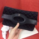 Chanel Quilted Velvet 31 Clutch A70521 Black 2019 Collection AQ01131