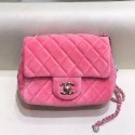 Chanel Quilted Velvet Flap Bag with Crystal Ball AS1786 Pink 2020 Collection AQ02736