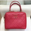 Chanel Quilting Calfskin Mini Bowling Bag AS0351 Red 2019 AQ04310