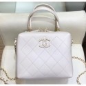 Chanel Quilting Calfskin Mini Bowling Bag AS0351 White 2019 AQ03011