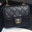 Chanel Quilting Lambskin Super Mini Waist Bag Black 2019 Collection AQ03737