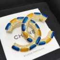 Chanel Resin CC Brooch AB2915 Blue/Yellow 2019 Collection AQ00603