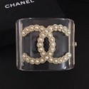 Chanel Resin Pearl CC Cuff Bracelet 01 2019 Collection AQ02319