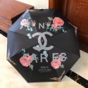 Chanel Rose Bloom Print Umbrella Black 2020 Collection AQ02501