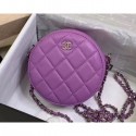 Chanel Round Classic Clutch with Chain Bag AP0245 Lambskin Purple 2020 AQ03738