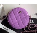 Chanel Round Classic Clutch with Chain Bag AP0245 Patent Mauve 2020 AQ03588