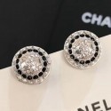 Chanel Round Stud Earrings Silver/Blue/Crystal 2019 Collection AQ00972