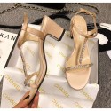 Chanel Satin & Strass Sandals G36122 Beige 2020 Collection AQ01823