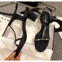 Chanel Satin & Strass Sandals G36122 Black 2020 Collection AQ02915