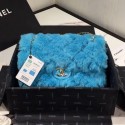 Chanel Shearling Lambskin Medium Flap Bag AS1063 Blue 03 2019 Collection AQ01448