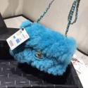 Chanel Shearling Lambskin Small Flap Bag AS1199 Blue 03 2019 Collection AQ01171