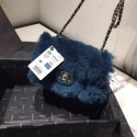 Chanel Shearling Lambskin Small Flap Bag AS1199 Dark Blue 2019 Collection AQ01550