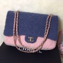 Chanel Shearling Sheepskin Medium Flap Bag A57737 Blue 2019 Collection AQ01303