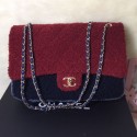 Chanel Shearling Sheepskin Medium Flap Bag A57737 Burgundy 2019 Collection AQ04283