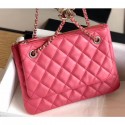 Chanel Shiny Lambskin Double Clutch with Chain Small Bag AP1073 Dark Pink 2020 AQ04379