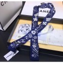 Chanel Silk Twill Slim Bandeau Scarf 10x120cm AA0349 Blue 2019 AQ02797