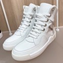 Chanel Silky Smooth Calfskin High-Top Sneakers G35079 White 2019 Collection AQ02425