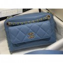 Chanel Small Camera Case Bag AS1367 Grained Calfskin Blue 2020 AQ02014