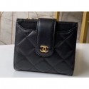 Chanel Small Wallet with Card Holder A31567 Lambskin Black AQ01920