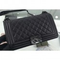 Chanel So Black Medium Boy Flap Bag in Caviar Leather AQ01418