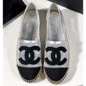 Chanel Stitching CC Logo Espadrilles Black/Mesh Silver AQ03915