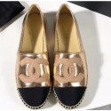 Chanel Stitching CC Logo Espadrilles Gold AQ02189